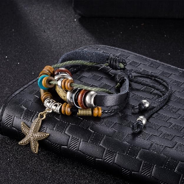 Yellow Chimes Bracelets for Men and Women Fashion Leather Bracelet for Men